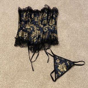 Corset Blue/Gold/Black
